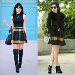 Free People Plaid Button Skirt